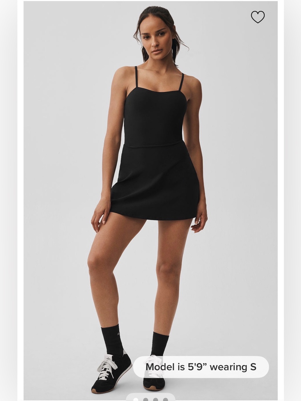 ALO Yoga Alosoft Courtside Tennis Dress - Black XS NWOT